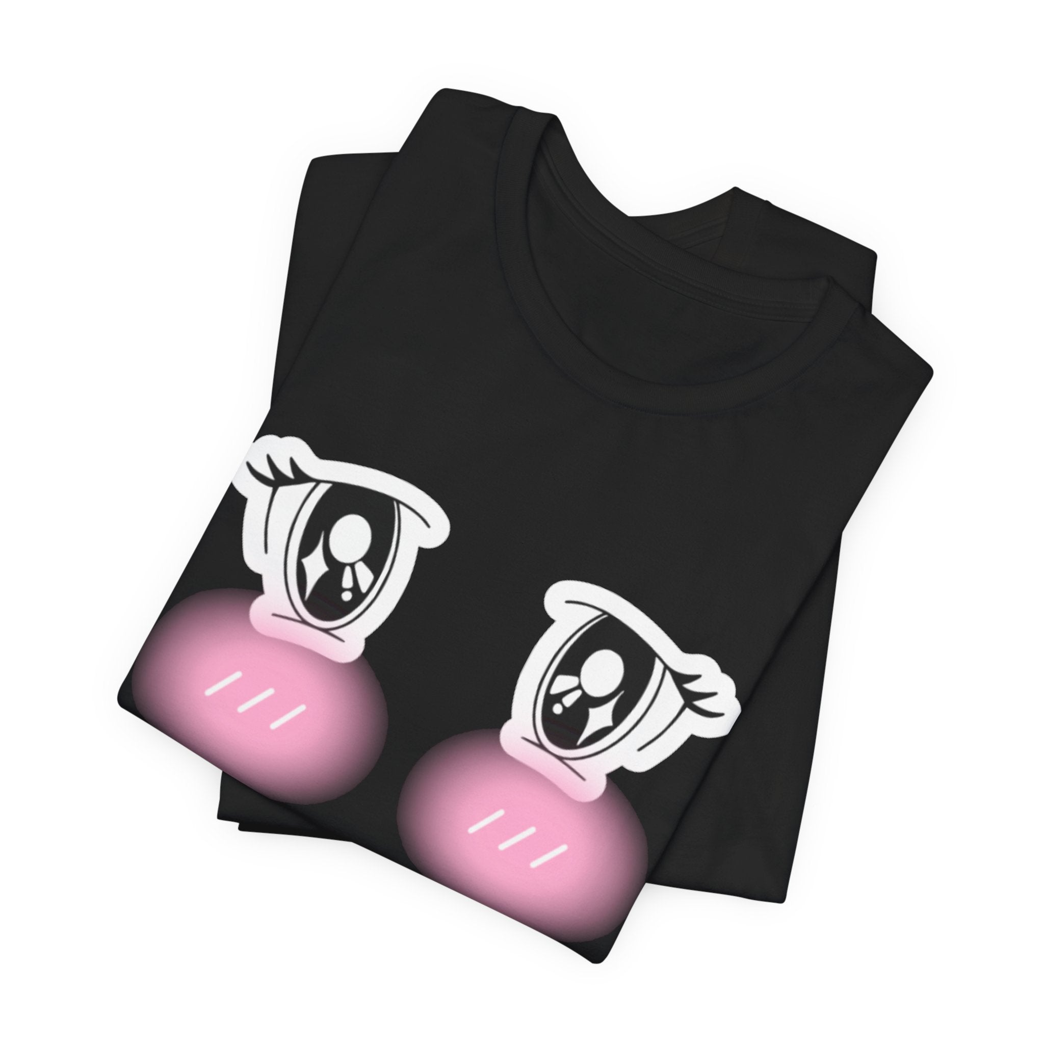 Kawaii Blushing Anime Eyes T-Shirt | Cute Face Tee