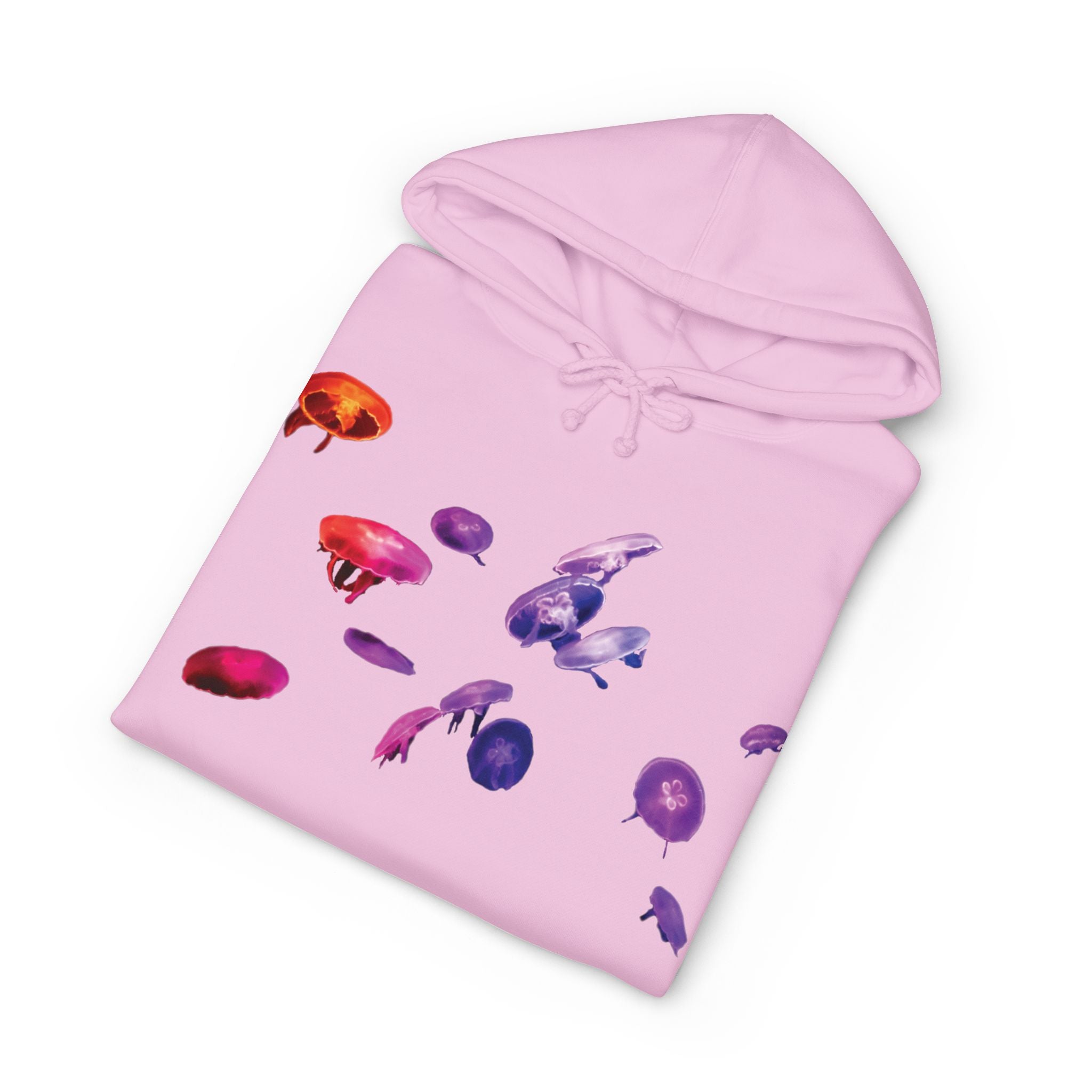 Japanese Text Jellyfish Hoodie | Colorful Jellyfish Illustration, Sleeve Accents