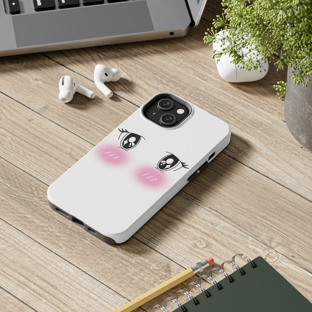 Kawaii Blushing Eyes Phone Case | Tough Phone Case