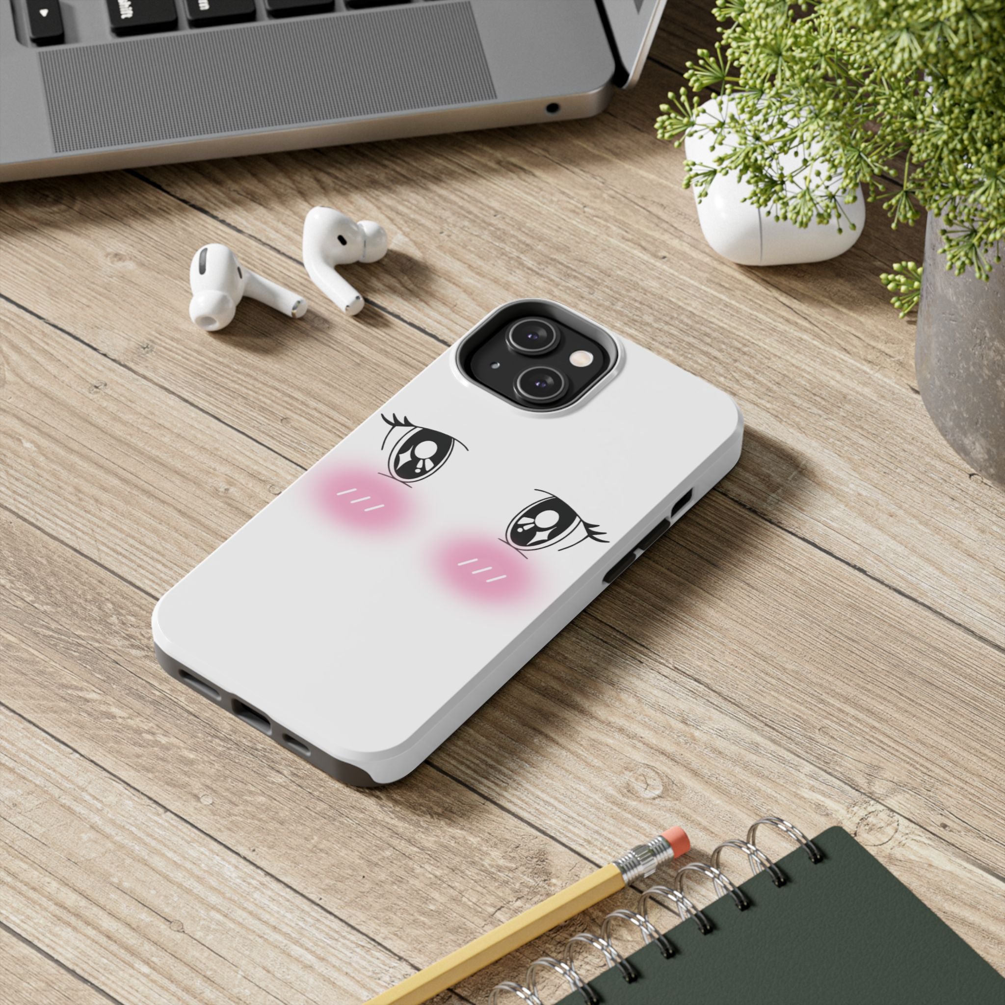 Kawaii Blushing Eyes Phone Case | Tough Phone Case